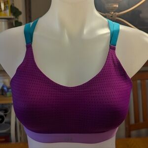 VICTORIA'S SECRET VSX SPORT BRA- Purple & Teal Strappy -WOMENS SIZE 36B